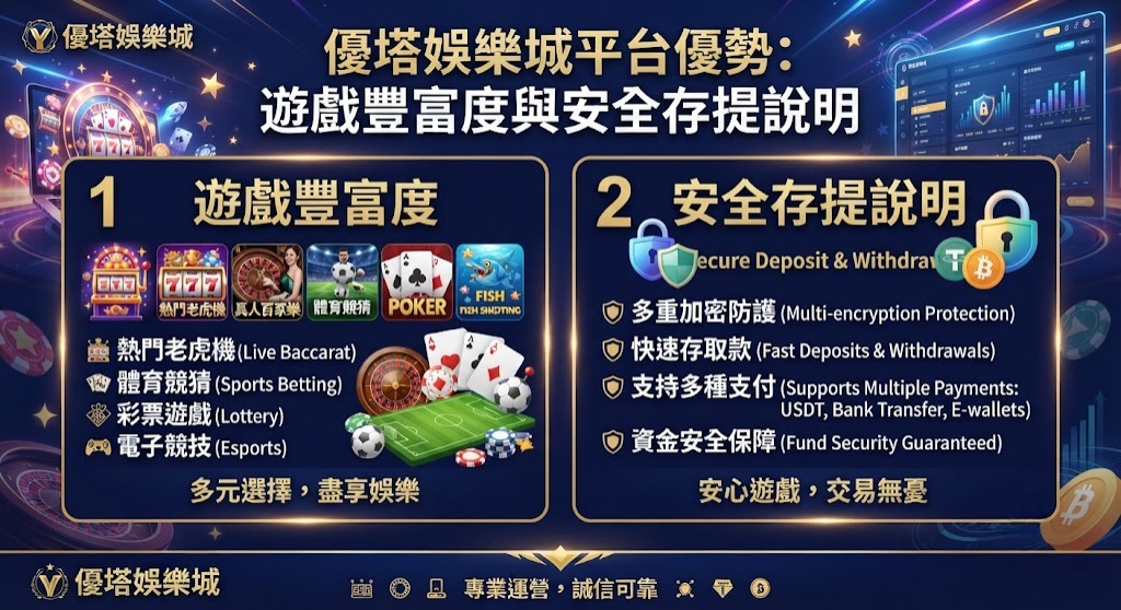 解鎖優塔娛樂城平台優勢,開啟您的頂級娛樂饗宴。