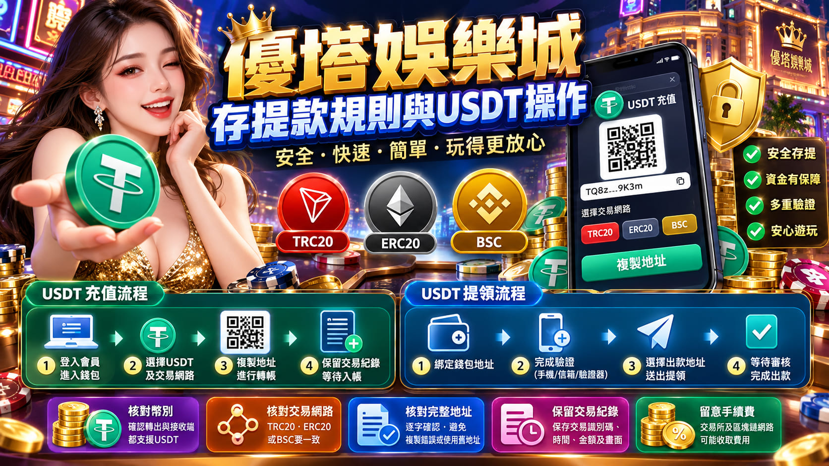 優塔公開常見問題：存提款與錢包操作說明